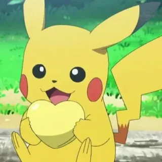 ⚡️ Pikachu Pokemon Anime, Pokémon, Pikachu, Cuore, Giallo, Carino telegram sticker