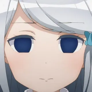 😶 アニメ, 女の子, 白髪, 青い目, 可愛い, 漫画 telegram sticker