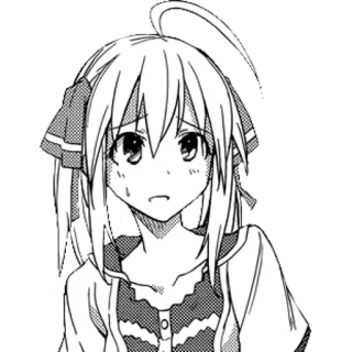 ✳️ Anime, Manga, Chica, Triste, Preocupada, Personaje, Femenina, Ilustración telegram sticker