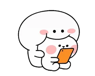 🤗 cartoon, character, digital, cute, playing, phone whatsapp sticker