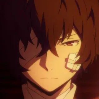 🪓 Dazai Osamu Bungou Stray Dogs Anime, Manga, Dazai, Bungou Stray Dogs, Personaggio, Ritratto, Bende telegram sticker