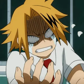 ⚡️ Denki Kaminari My Hero Academia Anime, Personaje, Shock, Divertido, Preocupado whatsapp sticker