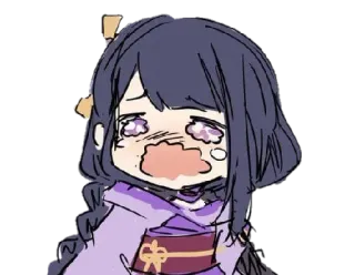 😭 Raiden Shogun Genshin Impact Anime, Charakter, Videospiel, Genshin Impact, Raiden Shogun, Sticker telegram sticker