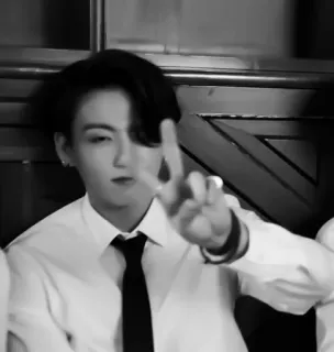😚 Jungkook K-pop, Cantante, Idol, Signo de la paz, Jungkook, BTS telegram sticker