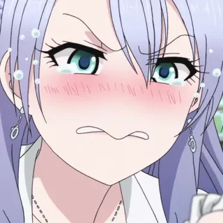 📉 anime, gadis, menangis, kesal, frustrasi whatsapp sticker