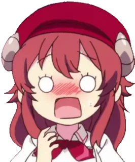 😳 anime, imbarazzato/a, ragazza anime, carino/a, cartone animato, scioccato/a telegram sticker