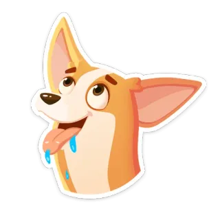 😛 corgi, cachorro, desenho animado, animal, fofo, animal de estimação, feliz whatsapp sticker