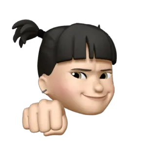 👊 Memoji, Мультик, Кулак, Эмодзи, Аватар, Девушка telegram sticker