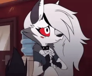 😊 Loona Helluva Boss perro infernal, anime, dibujos animados, Helluva Boss, Loona whatsapp sticker