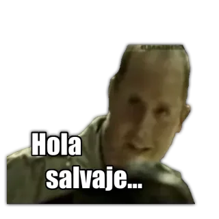 👋 Hola salvaje... สวัสดี, ป่า, ผู้ชาย, พูด whatsapp sticker
