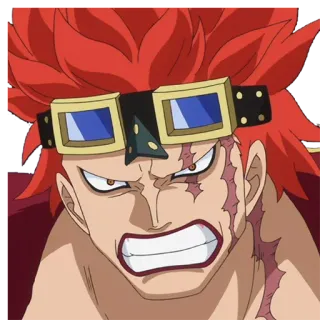 😡 Eustass Kid One Piece Anime, Eustass Kid, One Piece, Bajak Laut, Luka, Marah, Karakter whatsapp sticker