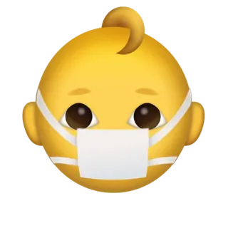👶 Bayi, Emoji, Masker wajah, Perlindungan, Kesehatan, Covid-19, Pandemi whatsapp sticker