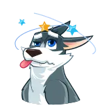 🤪 mareado, perro, estrellas, dibujos animados, enfermo, confundido whatsapp sticker