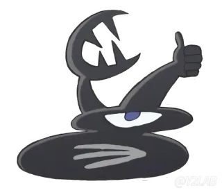 👍 dessin animé, monstre, personnage, pouce levé, oeil, créature telegram sticker