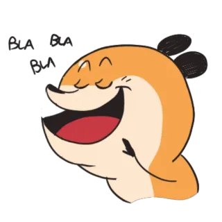 😃 bla bla bla hoạt hình, động vật, cáo, cười, dễ thương telegram sticker