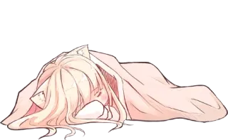 😴 困, 动漫, 女孩, 毯子, 可爱, 可爱 telegram sticker
