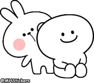 🤗 @MHStickers Cartone animato, Coniglio, Personaggio, Carino, Animale telegram sticker