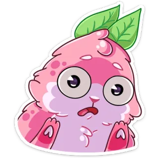 😳 dessin animé, mignon, rose, animal, autocollant, drôle, kawaii telegram sticker