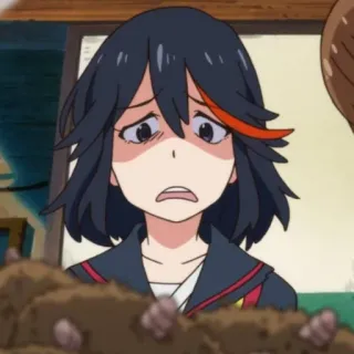 😨 Ryuko Matoi Kill la Kill Anime, Karakter, Ekspresi, Gadis, Kill la Kill, Ryuko Matoi whatsapp sticker