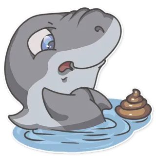 💩 상어, 만화, 동물, 바다, 물 telegram sticker