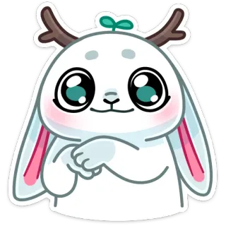 🥺 fofo, animal, kawaii, desenho animado, adesivo, fantasia, cervo, coelho telegram sticker