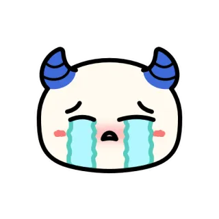 😭 llorando, triste, emoji, dibujos animados, lágrimas, lindo telegram sticker