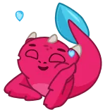🥰 Desenho animado, Fofo, Monstro, Rosa, Criatura fantástica, Animal whatsapp sticker