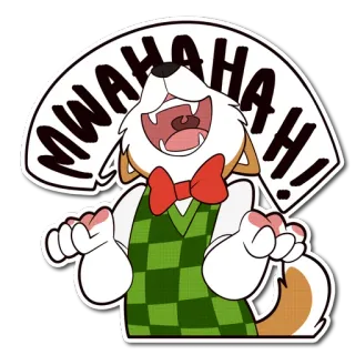 😈 MWAHAHA! perro, dibujos animados, riendo, malvado, villano, mwahaha, personaje, divertido telegram sticker