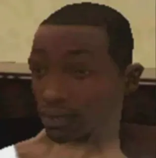 😮 CJ Grand Theft Auto: San Andreas видеоигра, персонаж, CJ, GTA San Andreas, Grand Theft Auto telegram sticker