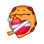 ❤️‍🩹 คุกกี้, หัวใจ, ผ้าพันแผล, เศร้า, การ์ตูน, น่ารัก telegram sticker