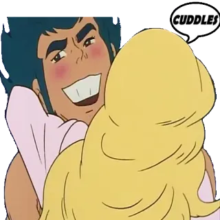 😚 CUDDLES âu yếm, anime, hoạt hình, tình cảm, ôm telegram sticker