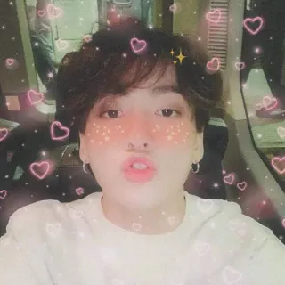 💜 คน, หัวใจ, ประกาย, หน้า, ภาพเหมือน, วัยรุ่น whatsapp sticker