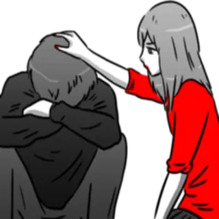 💑 conforto, simpatia, supporto emotivo, cartoni animati, tristezza, empatia telegram sticker