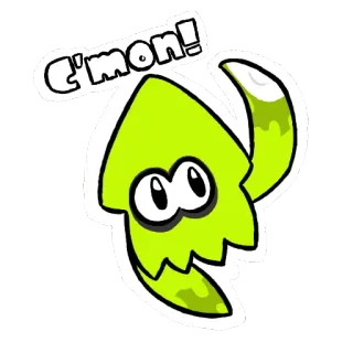 🙋 C'mon! lula, Splatoon, vamos, videogame, desenho animado telegram sticker