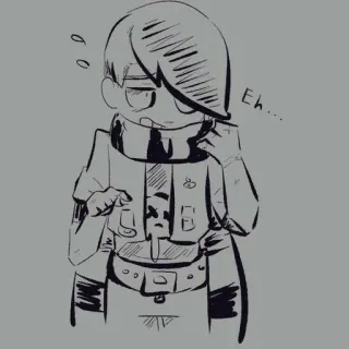 😓 Eh... Style animé, Dessin animé, Croquis, Émotion, Personnage telegram sticker