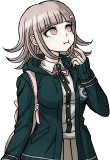 🤔 Chiaki Nanami Danganronpa anime, video game, cute, girl telegram sticker