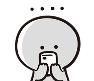 😭 สติกเกอร์, การ์ตูน, มือถือ, คิด, สับสน, คำถาม, อิโมจิ, สีเทา whatsapp sticker