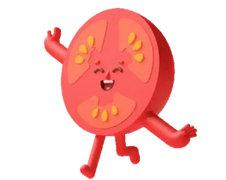 😁 tomate, comida, dibujos animados, verdura, feliz, lindo whatsapp sticker