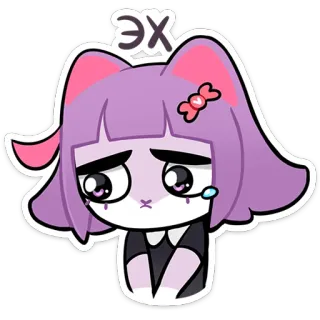 😫 ЭХ สติกเกอร์, อนิเมะ, แมว, เศร้า, การ์ตูน, น่ารัก whatsapp sticker