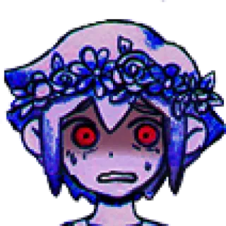 😰 Basil Omori jeu vidéo, triste, fleur, animé, manga telegram sticker