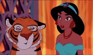 🤔 Jasmine Aladdin disney, animated, princess, tiger, cartoon telegram sticker