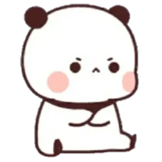💘 panda, słodki, zły, kreskówka, zwierzę, naklejka telegram sticker