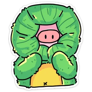 🐽 贴纸, 卡通, 可爱, 怪物, 角色, 绿色 telegram sticker