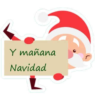 ☝️ Santa Claus Y mañana Navidad Дед Мороз, Рождество, Праздник, Navidad, Испанский, Мультфильм telegram sticker