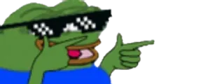 😂 Pepe the Frog Pepe, frog, deal with it, meme, sunglasses telegram sticker