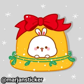 ❤️ @marjansticker милый, кролик, стикер, каваий, рождество, праздник, подарок telegram sticker
