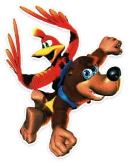 😃 Banjo and Kazooie Banjo-Kazooie Videospiel, Charakter, Bär, Vogel, Platformer telegram sticker