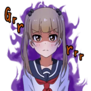 😠 Grrrr Anime, Mädchen, Wütend, Grrr, Rasend whatsapp sticker