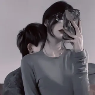 ☠ casal, selfie, amor, relacionamento, mulher, homem telegram sticker