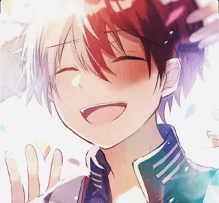 😂 Shoto Todoroki My Hero Academia Anime, Uśmiech, Szczęśliwy, Bohater, Kreskówka, Postać, My Hero Academia, Shoto Todoroki telegram sticker